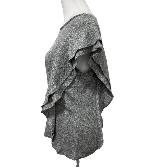 BB Dakota Milky Way Knit Top NWT New Marled Gray Ruffle Sleeveless size S - Picture 5 of 10